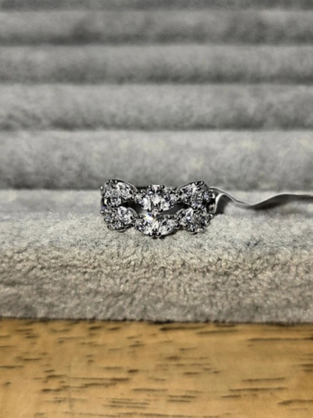 New Size 6 Diamond Cubic Zirconia Keeping Interest Rhodium Plated BombParty Ring